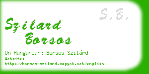 szilard borsos business card