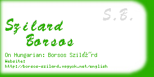 szilard borsos business card